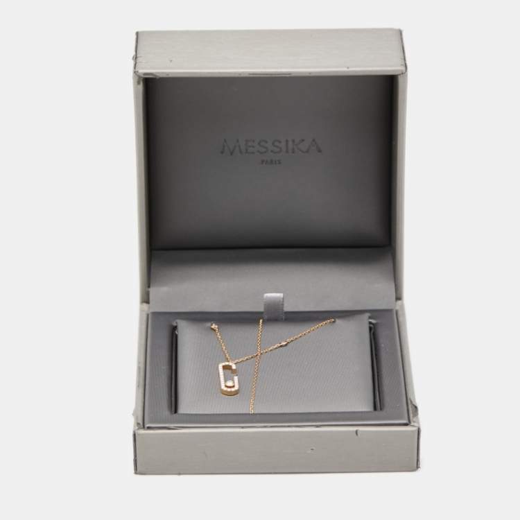 Pre Owned Messika Gigi Hadid Move Addiction Diamond 18k Rose Gold Necklace