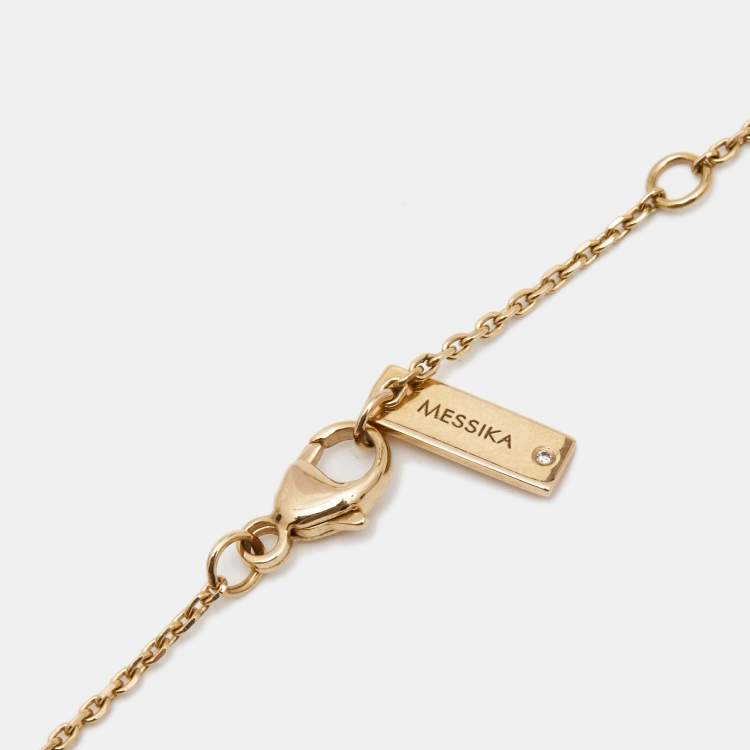 Pre Owned Messika Move Uno Pave 18k Rose Gold Necklace