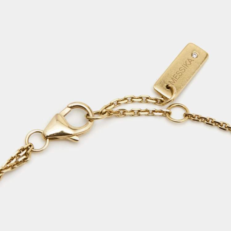 Pre Owned Messika Move Classique Paved Diamonds 18k Yellow Gold Bracelet