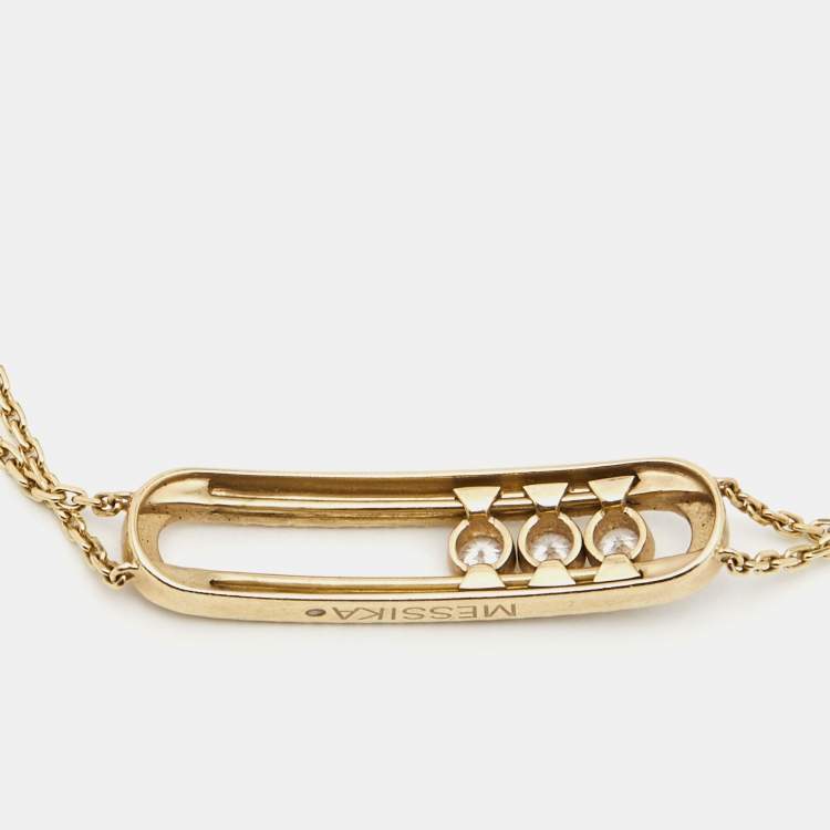Pre Owned Messika Move Classique Paved Diamonds 18k Yellow Gold Bracelet