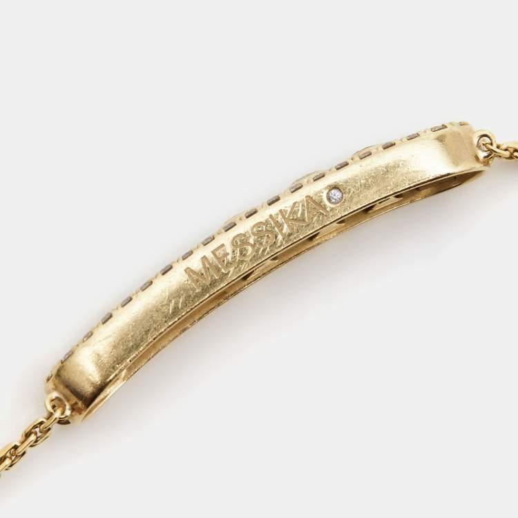Pre Owned Messika Move Classique Paved Diamonds 18k Yellow Gold Bracelet