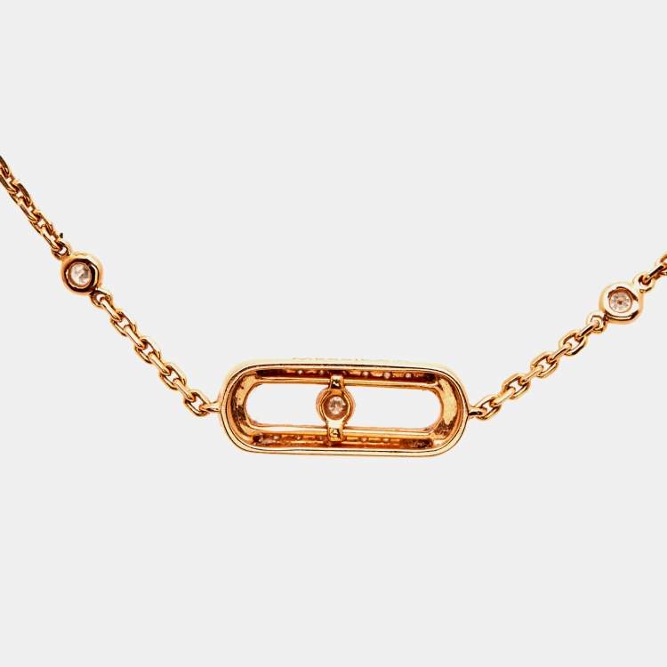 Pre Owned Messika Move Uno Pavé Diamonds 18k Rose Gold Bracelet