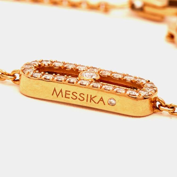 Pre Owned Messika Move Uno Pavé Diamonds 18k Rose Gold Bracelet
