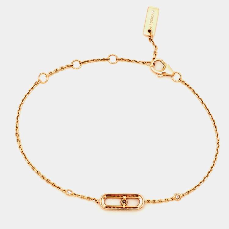 Pre Owned Messika Move Uno Pavé Diamonds 18k Rose Gold Bracelet