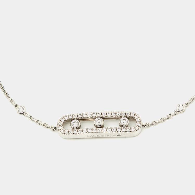 Pre Owned Messika Baby Move Diamonds 18k White Gold Bracelet