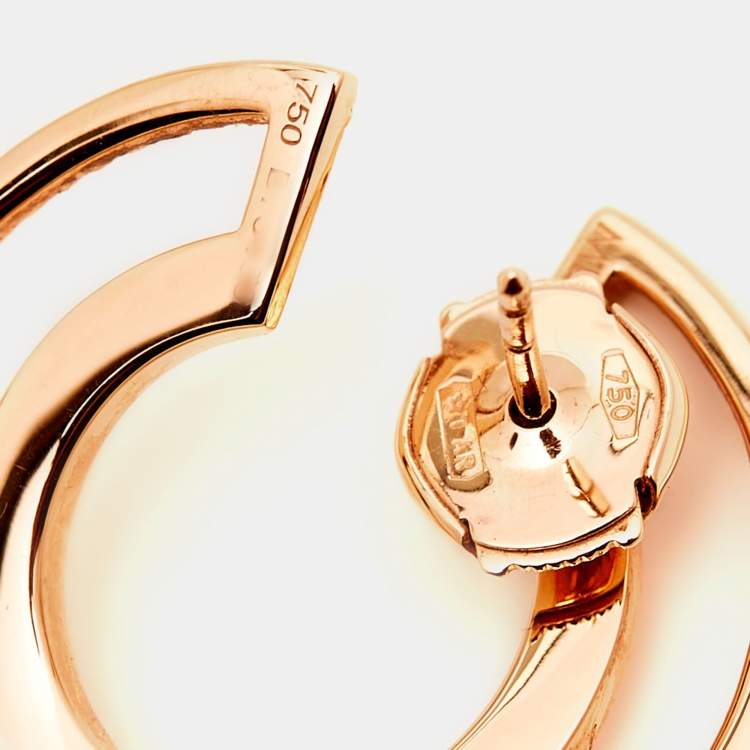 Pre Owned Messika Move Romane Diamonds 18k Rose Gold Hoop Earrings
