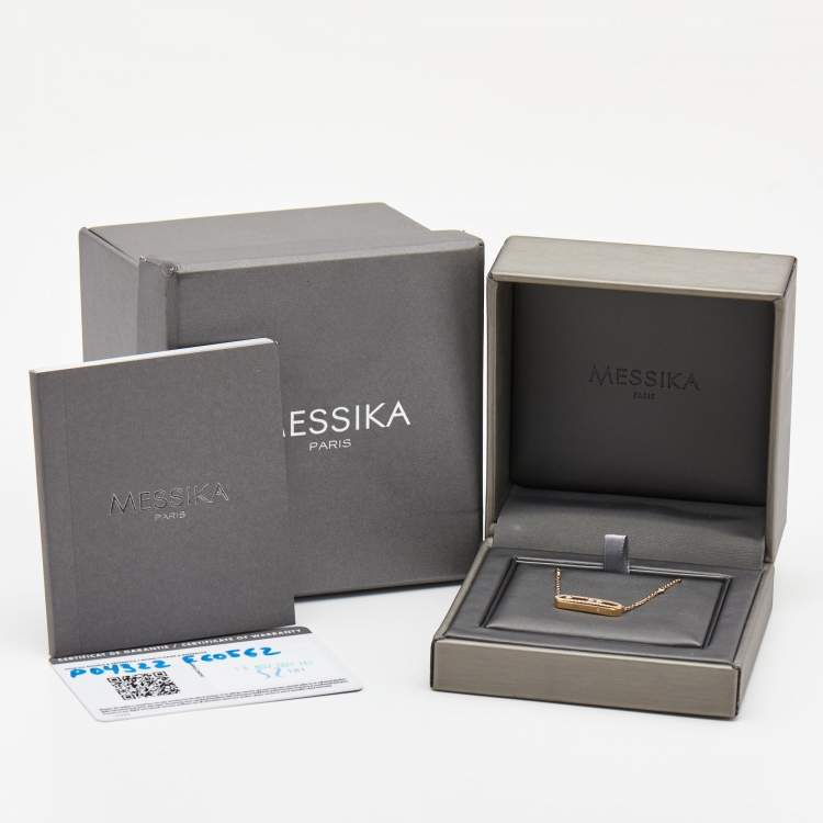 Pre Owned Messika Baby Move Pavé Diamonds 18k Rose Gold Necklace
