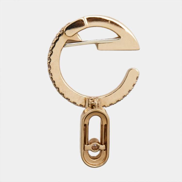 Pre Owned Messika Move Uno Diamond 18k Rose Gold Clip On Mono Earring