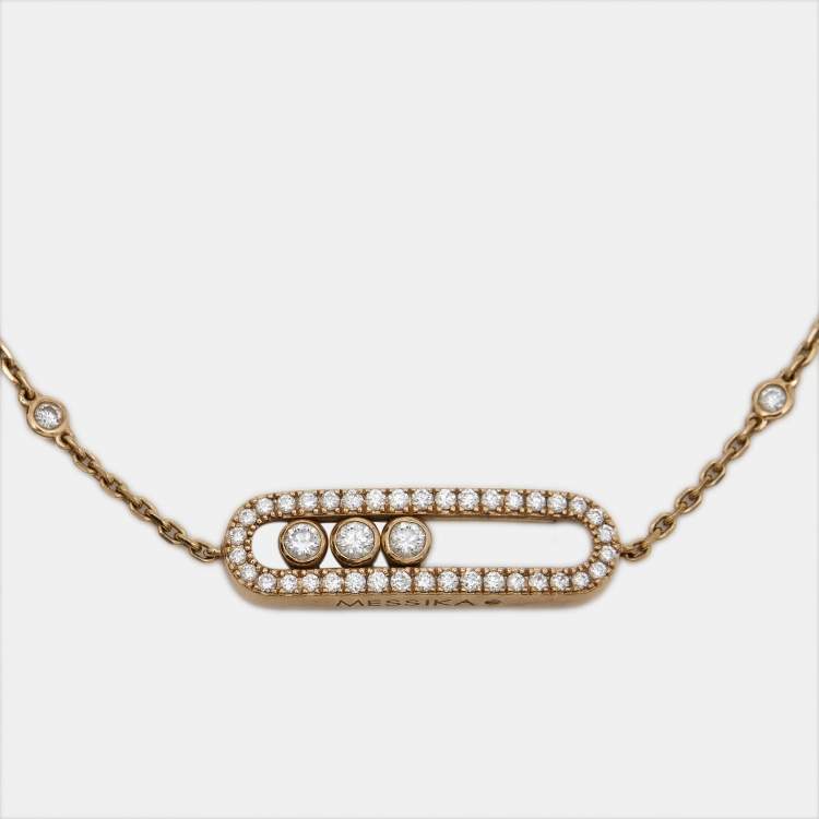 Pre Owned Messika Baby Move Pavé Diamond 18k Rose Gold Bracelet
