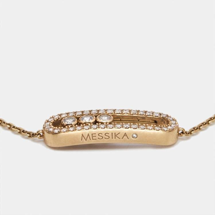 Pre Owned Messika Baby Move Pavé Diamond 18k Rose Gold Bracelet