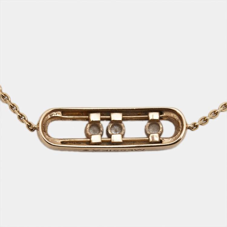 Pre Owned Messika Baby Move Pavé Diamond 18k Rose Gold Bracelet