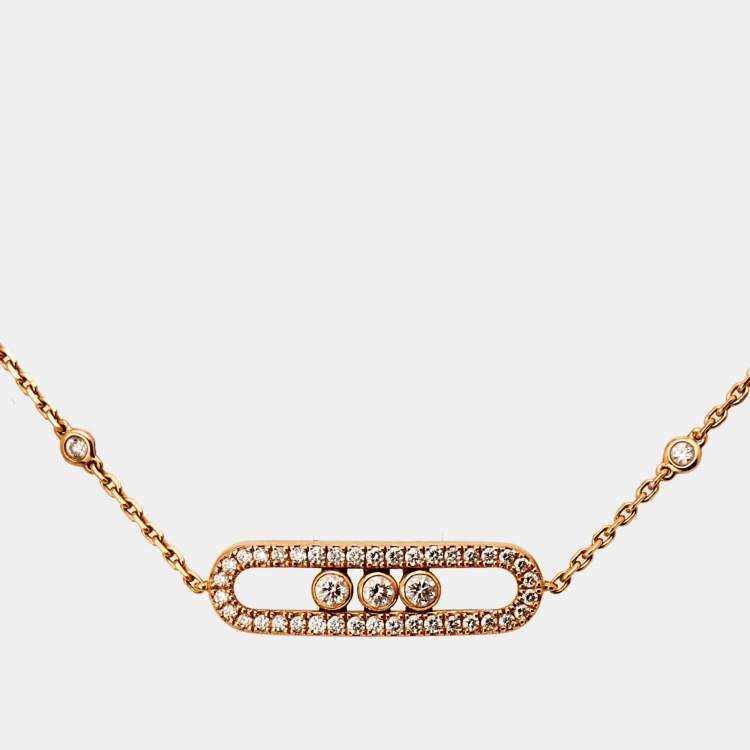 Pre Owned Messika Baby Move Diamond 18K Rose Gold Bracelet