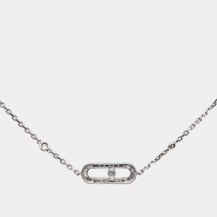 Pre Owned Messika Move Uno Diamonds 18k White Gold Bracelet
