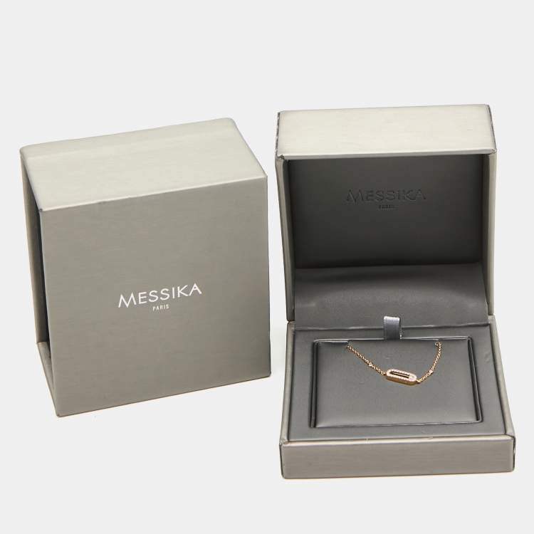 Pre Owned Messika Move Uno Pave Diamonds 18k Rose Gold Bracelet