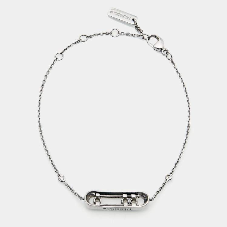 Pre Owned Messika Baby Move Diamond 18k White Gold Bracelet