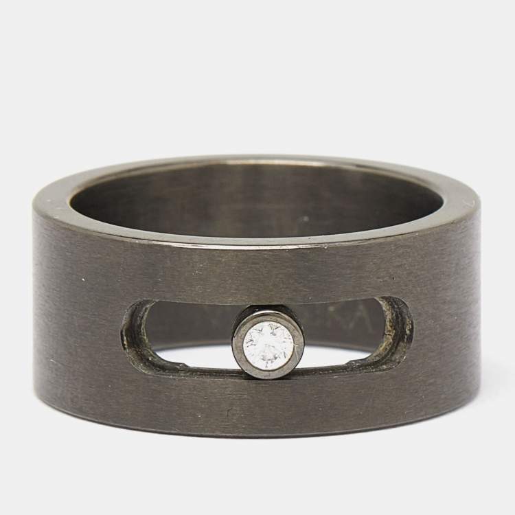 Pre Owned Messika Move Titanium Diamond Ring Size 58