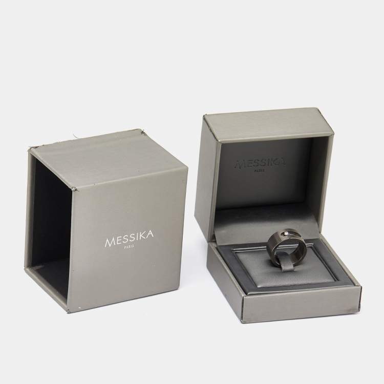 Pre Owned Messika Move Titanium Diamond Ring Size 58