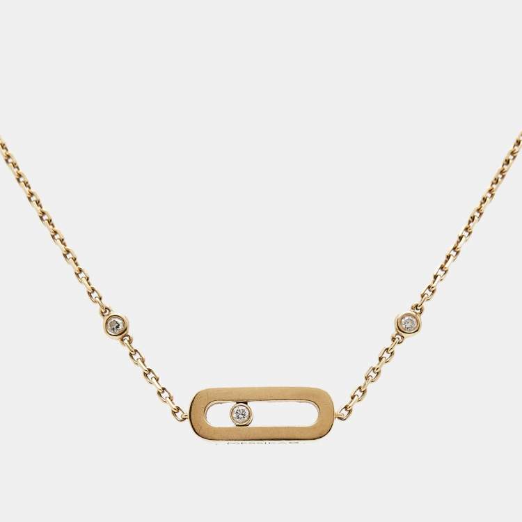 Pre Owned Messika Move Uno Diamond 18k Yellow Gold Bracelet