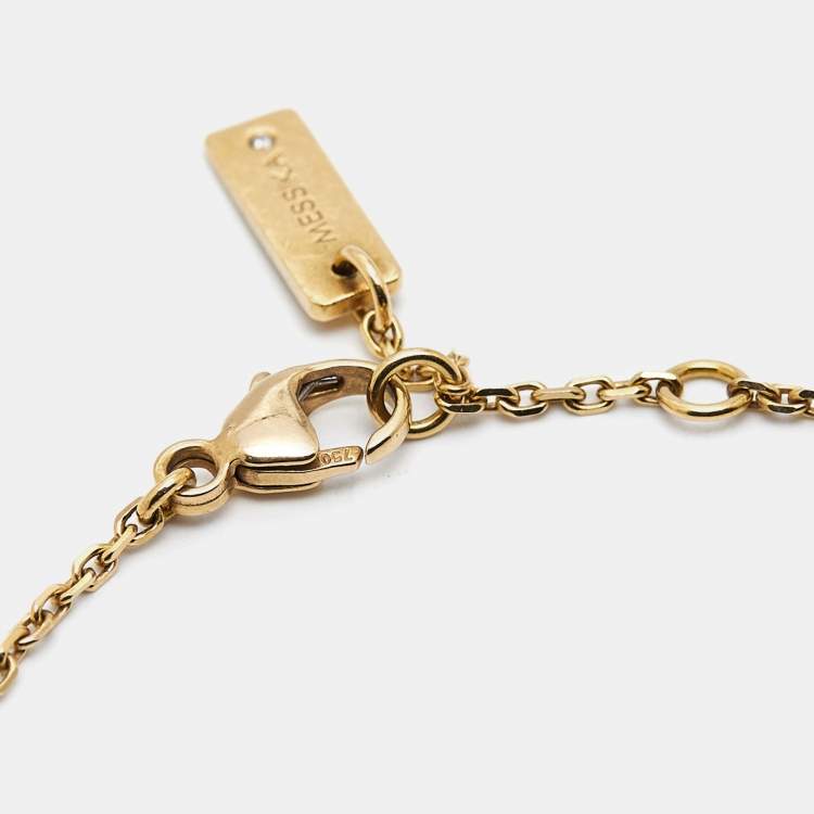 Pre Owned Messika Move Uno Diamond 18k Yellow Gold Bracelet