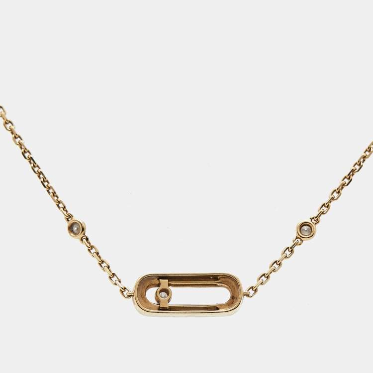 Pre Owned Messika Move Uno Diamond 18k Yellow Gold Bracelet