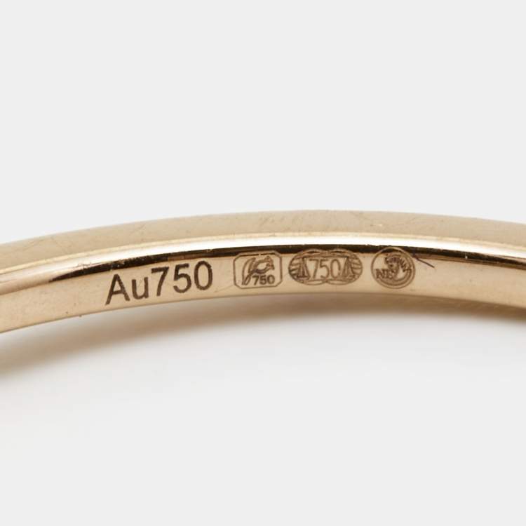 Pre Owned Messika Move Uno Diamond 18k Rose Gold Ring Size 54
