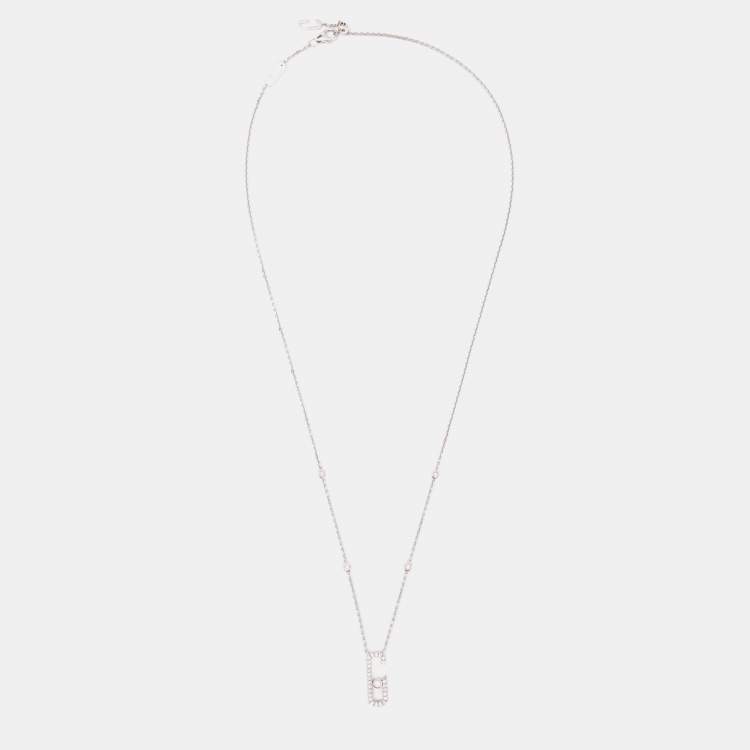 Pre Owned Messika Move Addiction Pavé  Diamond 18K White Gold Necklace