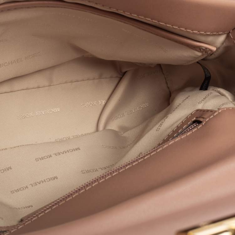 Pre Owned Michael Kors Pink/Brown Leather Sloan Shoulder Bag