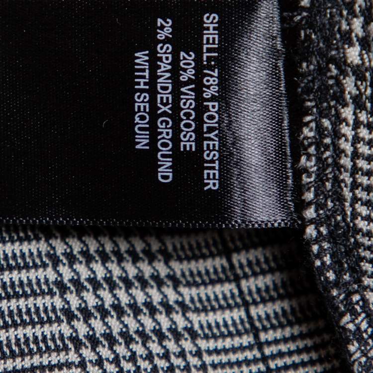 مملوكة مسبقًا Michael Costello x Revolve Grey Plaid Synthetic Sequin Embellished Philipe Pants M