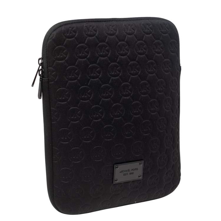Pre Owned Michael Kors Black Neoprene Zipper iPad Tablet Case