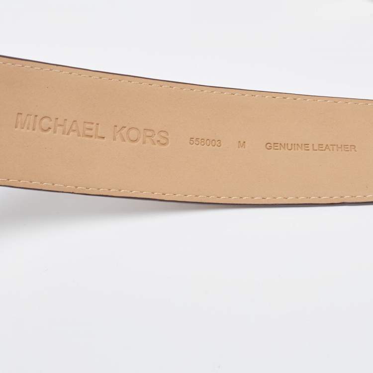 Pre Owned Michael Kors Tan Leather Buckle Belt M