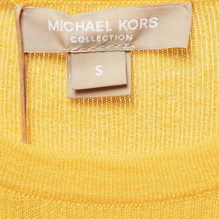 Pre Owned Michael Kors Lemon Yellow Cashmere Knit Jumper S