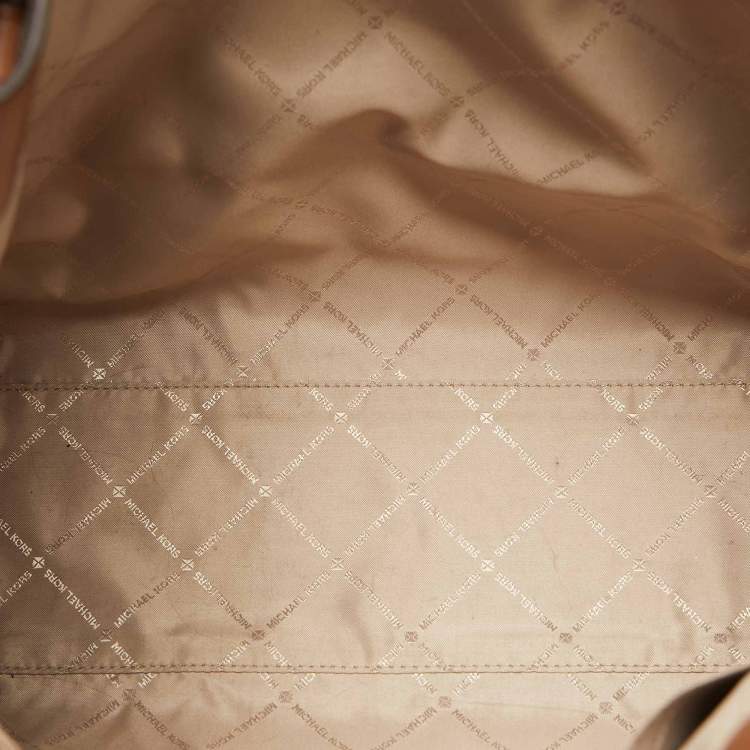 Pre Owned Michael Kors Dark Brown Signature Coated Canvas Large Maple Tote