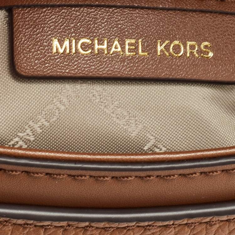 Pre Owned Michael Kors Brown Leather Brooklyn Flap Shoulder Bag