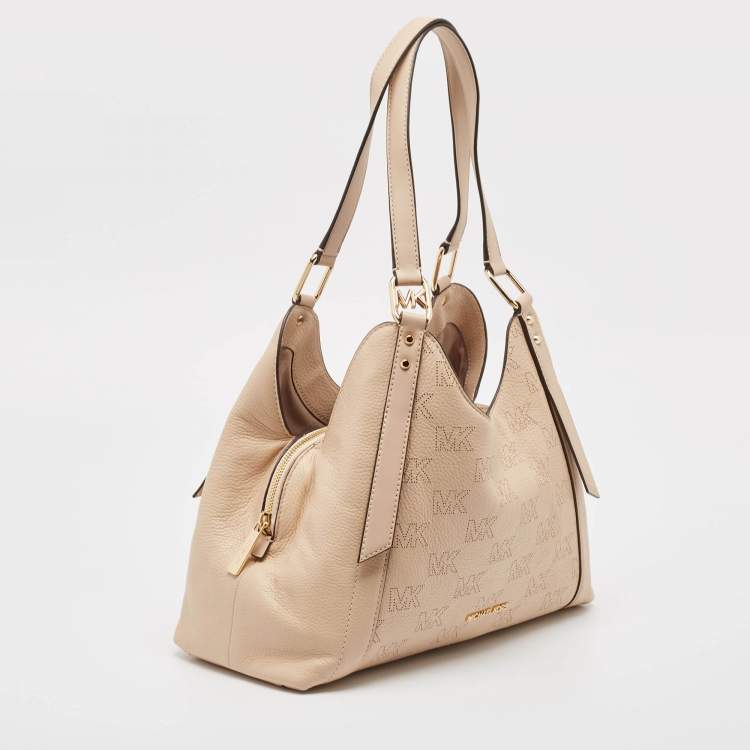 Pre Owned Michael Kors Pink Leather Large Arlo Tote