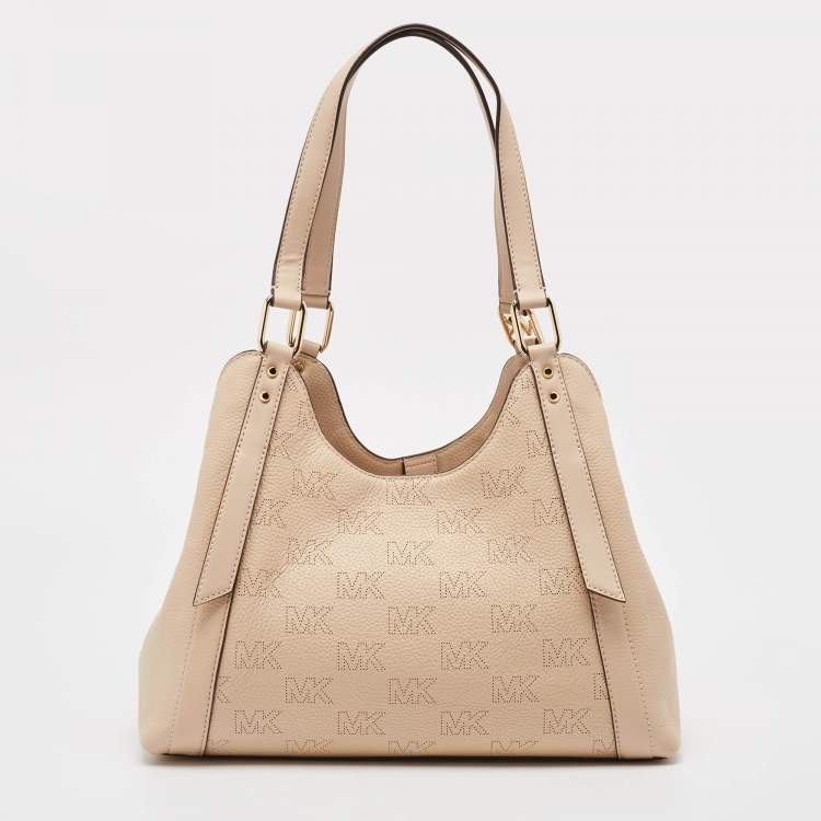 Pre Owned Michael Kors Pink Leather Large Arlo Tote