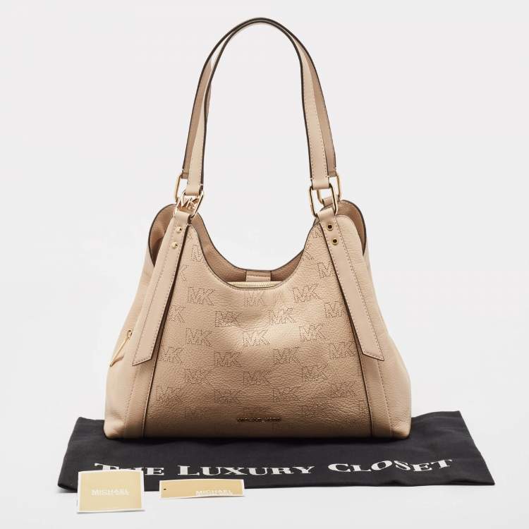 Pre Owned Michael Kors Pink Leather Large Arlo Tote