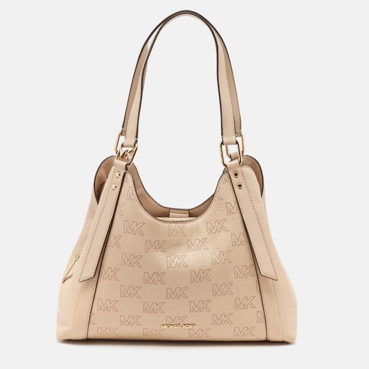 Pre Owned Michael Kors Pink Leather Large Arlo Tote