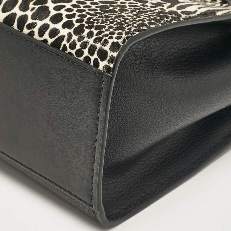 Pre Owned Michael Kors Black Calfhair and Leather Hamilton Tote