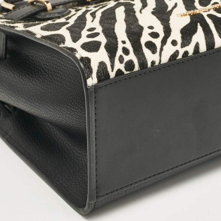 Pre Owned Michael Kors Black Calfhair and Leather Hamilton Tote