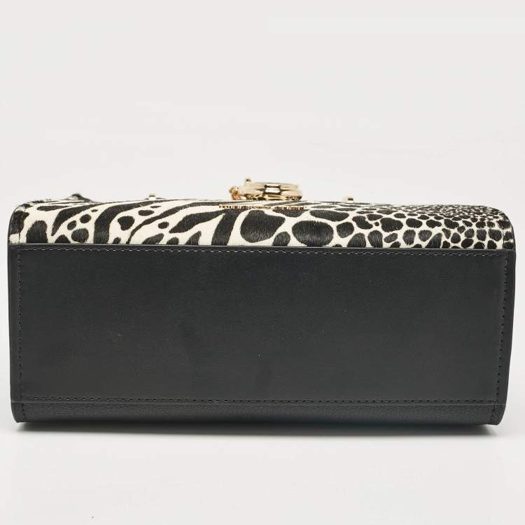 Pre Owned Michael Kors Black Calfhair and Leather Hamilton Tote