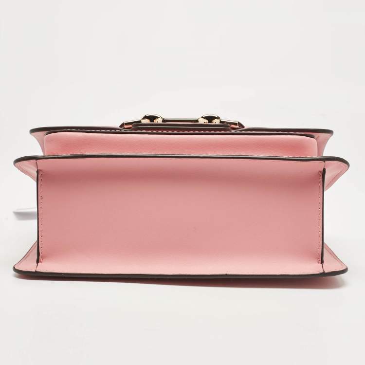 Pre Owned Michael Kors Pink Leather Large Heather Shoulder Bag