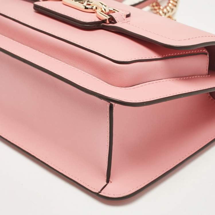 Pre Owned Michael Kors Pink Leather Large Heather Shoulder Bag