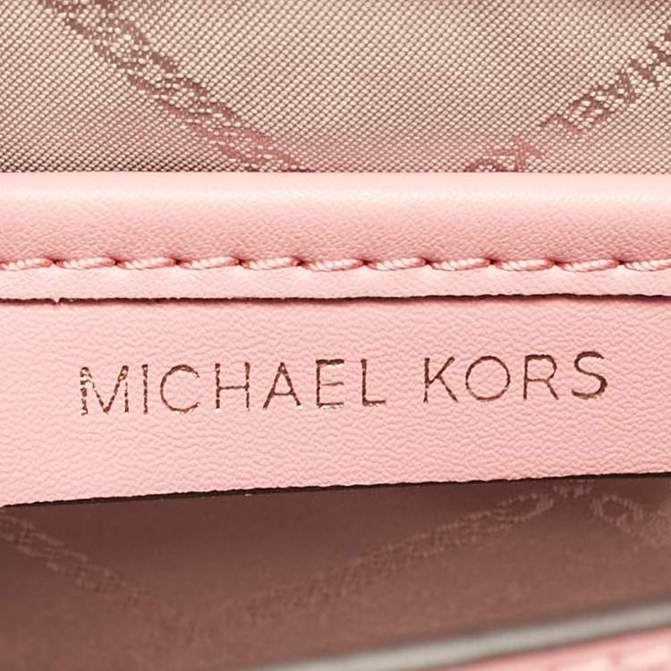 Pre Owned Michael Kors Pink Leather Large Heather Shoulder Bag