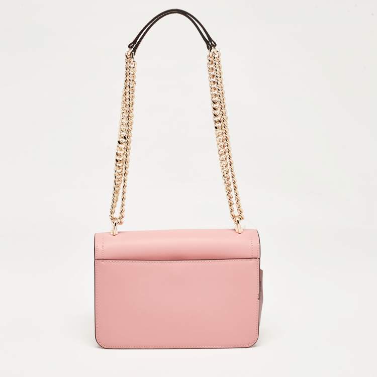 Pre Owned Michael Kors Pink Leather Large Heather Shoulder Bag