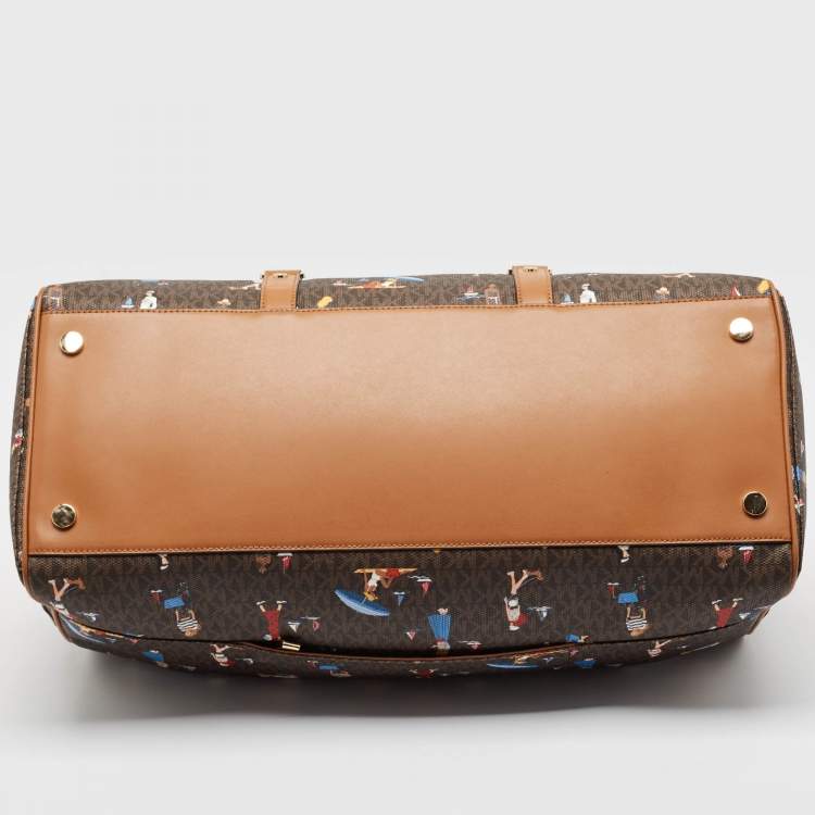 Pre Owned Michael Kors Multicolor Coated Canvas Faux Leather Duffel Bags