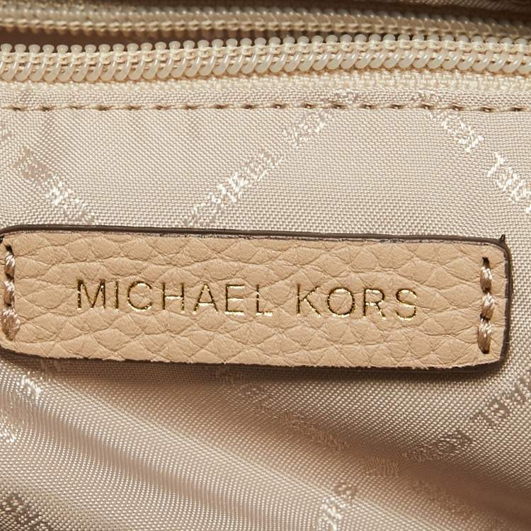 Pre Owned Michael Kors Beige Leather large Jet Set Chain Shoulder Bag
