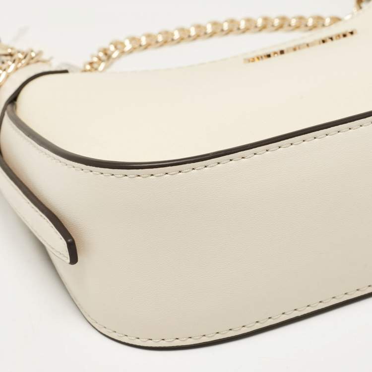 Pre Owned Michael Kors Cream Leather Small Wilma Crossbody Bag