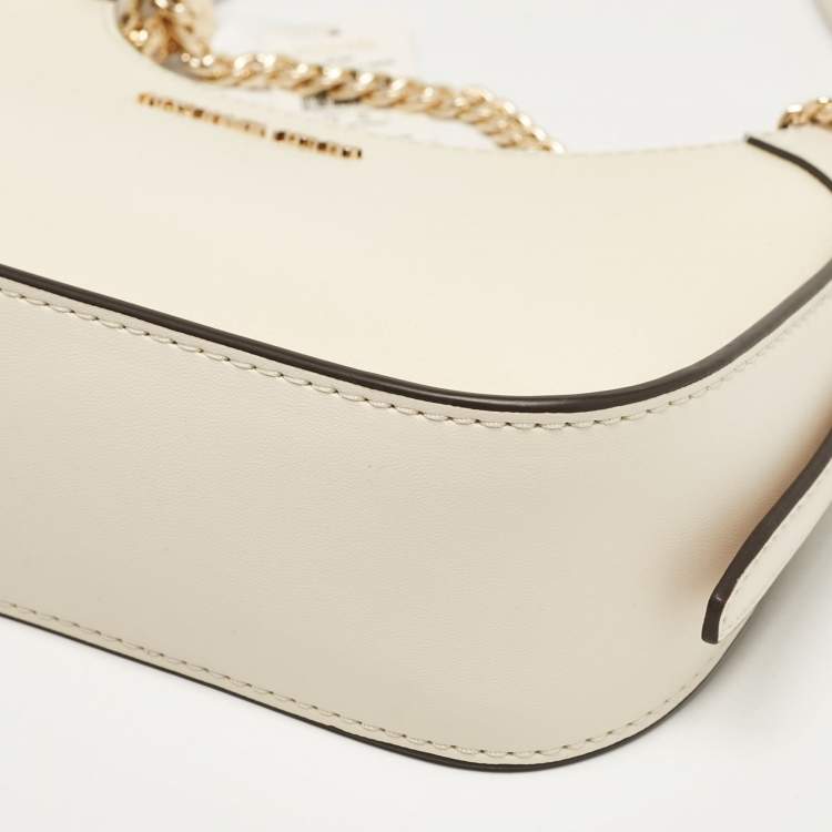 Pre Owned Michael Kors Cream Leather Small Wilma Crossbody Bag