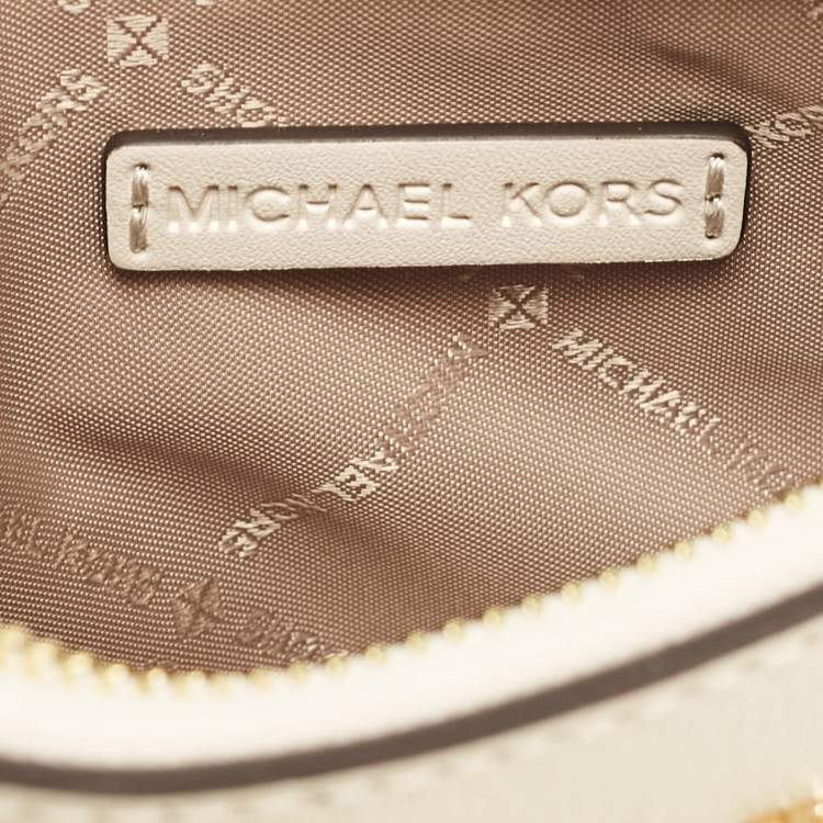 Pre Owned Michael Kors Cream Leather Small Wilma Crossbody Bag