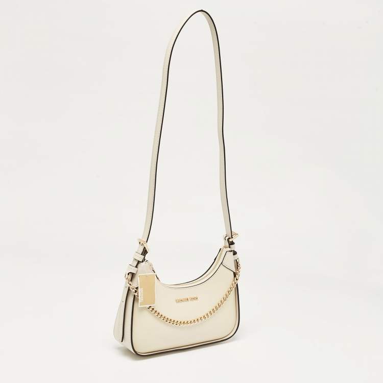 Pre Owned Michael Kors Cream Leather Small Wilma Crossbody Bag